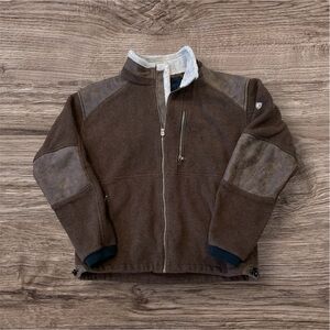 Kuhl Brown Fleece full zip heavy sweater